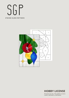 a book cover with an image of a flower and the words, scp stained glass patterns