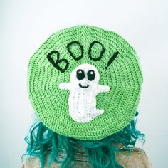 The happiest little ghostie ever adorns this adorable beret, he doesn't mean to scare you, "BOO!" is just all he knows ^_^ Our Boo! Ghost Beret is available with your choice of colour combination and handmade from 100% premium acrylic yarn. Choose your favourite combination of colours for the main colour, BOO! lettering colour and hat rib (rim) colours. Pictured Colours Photos 1-3 - Main Colour: Lilac, BOO! Colour: Black, Rib Colour/s: Black & White Stripes Photo 4 - Main Colour: Spearmint, BOO! Colour: Black, Rib Colour/s: Black & White Stripes One size fits most, but as always we can make to measure for baby to adult and everyone in between ^_^ just contact us via our contact page. MEASUREMENTS Back circle measures 27cm across and the hat fits approx 55cm to 62cm. Please bear in mind wit Spider Web Strawberries, Beret Crochet, Lilac And Black, Halloween Fruit, Crochet Beret, White Ghost, Cute Beanies, Boo Ghost, Colour Combination