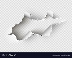 torn white paper with shadow on transparent background