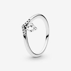 PANDORA CLASSIC WISHBONE RING - Appelt's Diamonds Wishbone Ring, Pandora Rings, Sparkling Rings, Cubic Zirconia Rings, Bday Ideas, Pretty Rings, 925 Silver Jewelry, Mua Sắm, Classic Ring