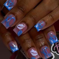 FREE SHIPPING ON ORDERS $9.95+ Buy 3 Get 1 More Free CODE: 4YOU Buy 5 Get 5 More Free CODE: 5FREE Blue Acrylic Nails Short Square, Blue Short Acrylic Nails, Simple Nails Design, Acrylic Nails Almond Shape, Acrylic Nail Set, Hard Nails, Blue Acrylic Nails, Colored Acrylic, Colored Acrylic Nails