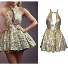 Gold sequin Desperate Scousewives party dress on Storenvy Dresses For Birthday, Keyhole Halter Dress, Birthday Teen, Sequin Short Dress, Sequin Homecoming Dress, Gold Dresses, Princess Prom Dresses, Sequin Short, Golden Dress