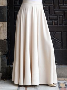 Full length Full circle flare Rear slot zipper and button Model is 168cm (5 feet 6 inches) and wearing size M. Item Code: wT2412 Full Length Skirt, Full Length Skirts, Islamic Clothing, Full Circle Skirts, Long Maxi Skirts, Modest Fashion Outfits, Maxi Skirts, Full Circle, Long Maxi