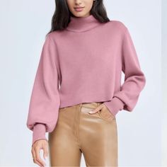 Reposhing This Item I Purchased From @Kertuten. Loved It, But Ready To Rotate For Something New. Questions? Leave A Comment Below! Melina Pant, Aritzia Sweater, Free Jeans, Aritzia Wilfred, Crop Top And Shorts, Wool Turtleneck, Merino Wool Sweater, Sweater Blouse, Lantern Sleeves