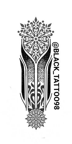 a black and white logo with an ornate design on the bottom half of its image