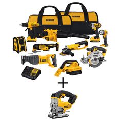 DEWALT 20-Volt Max Lithium-Ion Cordless Combo Kit (10-Tool) with Bonus Cordless Jig Saw (Tool-Only) Power Tool Set, Wet Dry Vac, Serra Circular, Dewalt Tools, Dewalt Power Tools, Oscillating Tool, Cordless Power Tools, Wet Dry Vacuum, Reciprocating Saw