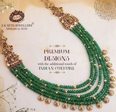 Emerald Chain, Stone Jewellery Designs, Indian Wedding Jewelry Sets, Modern Gold Jewelry, Jewelry Set Design