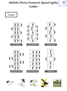 the worksheet shows how to use footwork and ladders for sports activities