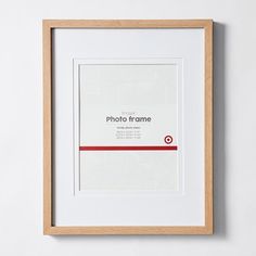 a white frame with a red stripe around it