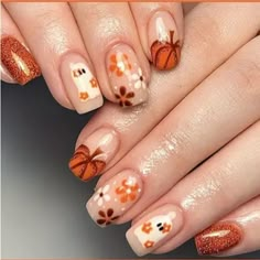 Fast Holiday Nails. This Pack Has 24 Press On Nails With Ghosts, Pumpkins & Flowers In Fall Colors. Perfect For Halloween & Remove The Ghost For Thanksgiving. Easy Application Directions Included With Mini File & Sheet Of Gel. In New Condition. Nwt Healthy Abs, Bee Nails, Ghost Pattern, Art Hacks, Halloween Press On Nails, Cute Nails For Fall, Smink Inspiration, Purple Nail, Short Nails Art