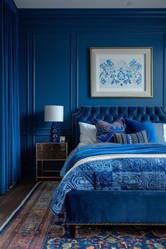 29 Bright Blue Boho Bedroom Ideas for a Vibrant and Eclectic Retreat 6 Quaint Bedroom, Dark Teal Bedroom Ideas, Dark Teal Bedroom, Moody Rooms, Cottagecore Bedroom Ideas, Teal Bedroom Ideas, Bold Bedroom, Glamourous Bedroom, Teal Bedroom