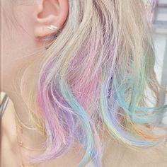 Pastel Rainbow Hair, Cake Rainbow, Opal Hair, Outfit Korean, Hair Color Pastel, Pastel Hair, Hair Dye Colors, Hair Inspo Color, Rainbow Hair