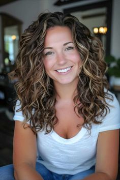 How To Style Body Wave Hair, Medium Length Hair Perm Waves, Long Length Curly Hairstyles, Long Waves Haircut, Body Waves Long Hair, How To Style The Front Of Curly Hair, 40 Year Old Curly Hair Styles, Full Body Hairstyles, Mom Haircut Curly Hair