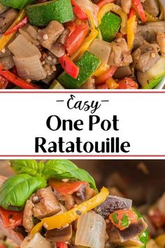 an easy one pot ratatoulie recipe that is ready in less than 30 minutes