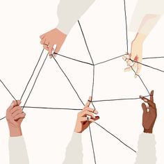 several hands holding together to connect with each other