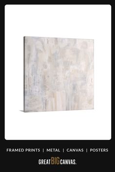 an abstract painting with white and grey colors