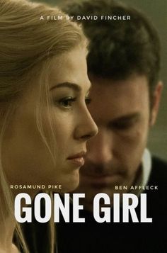 a movie poster for the film gone girl with a man and woman looking at each other