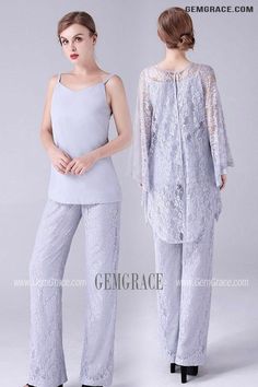 10% off now|Free shipping world-wide. Elegant Grey Lace Mother Of The Bride Outfits Trouser Suits with Lace Cape at GemGrace. Click to learn our pro custom-made service for wedding dress, formal dress. View #MotheroftheBrideDresses for more ideas. Elegant Lace Set For Wedding Night, Mother Of The Bride Looks, Delicate Gown, Mother Of The Bride Outfits, Lace Cape, Bride Outfits, Mother Of The Bride Outfit, Grey Lace, Lace Wrap