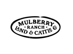 the logo for mulberry ranch and cattle, which is located in an oval shape