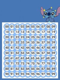 an image of a cartoon character with numbers in the bottom left corner and on top right