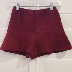 Highwaisted, Elastic Band, Maroon Shorts. Bought For A Game Day That Was Not My Team And Then The Weather Got Cold. Red High-waisted Shorts For Night Out, Chic Red High-waisted Shorts, Casual Burgundy Shorts, Chic Red Bottoms With Built-in Shorts, Chic Stretch Red Shorts, Chic Red Stretch Shorts, Red Short Length Bottoms For Night Out, Burgundy Casual Bottoms For Night Out, Burgundy Bottoms For Summer Party