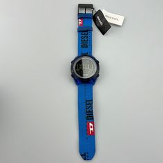 Sku: Dz1944 Case Size: 46mm Movement: Digital Platform: Crusher Strap Material: Fabric Water Resistance: 5 Atm Case Color: Blue Case Material: Nylon Dial Color: Black Strap Width: 24mm Closure: Single Prong Strap Buckle Strap Inner Circumference: 200+/- 5mm Battery Type: Cr2032 Diesel Accessories, Blue Cases, Accessories Watches, Blue Black, Color Blue, Mens Accessories, Buckle, Man Shop, Water