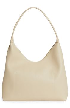 Soft and spacious, this hobo bag is fashioned from richly pebbled leather with a supple suede lining and simple shoulder strap. Top zip closure Shoulder strap Interior wall pocket Suede lining Leather Made in Italy Designer Handbags Chic Leather-lined Hobo Bag For Work, Classic Hobo Bag With Smooth Grain And Double Handle, Modern Crossbody Hobo Bag With Smooth Grain, Classic Textured Leather Hobo Bag For Daily Use, Classic Hobo Bag With Smooth Grain, Classic Hobo Bag Tote With Smooth Grain, Classic Soft Leather Hobo Shoulder Bag, Smooth Grain Satchel Hobo Bag For Work, Workwear Satchel Hobo Bag With Smooth Grain