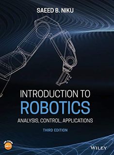 the book cover for an article on robotics and their applications, with a blue background