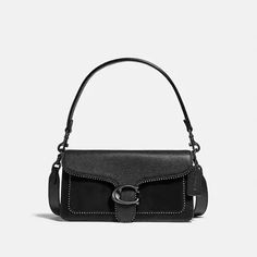 Polished Pebble Leather, Refined Calf Leather And Suede Inside Zip And Multifunction Pockets Snap Closure, Fabric Lining Outside Slip Pocket Detachable Short Strap With 7 3/4" Drop Detachable Long Strap With 21 1/4" Drop For Shoulder Or Crossbody Wear 10 1/4" (L) X 6" (H) X 3" (W) Style No. 5601 A Modern Take On An Archival 1970s Coach Design, Our Structured Tabby Shoulder Bag Is Crafted In A Dynamic Mix Of Polished Pebble Leather, Refined Leather And Suede Detailed With Gleaming Beadchain Trim. Designer Black Bags With Hardware, Luxury Black Shoulder Bag With Hardware, Elegant Crossbody Shoulder Bag With Hardware, Black Evening Bag With Hardware, Black Evening Bags With Hardware Details, Black Evening Bags With Hardware, Formal Rectangular Shoulder Bag With Hardware, Elegant Rectangular Shoulder Bag With Gunmetal Hardware, Elegant Everyday Bags With Hardware