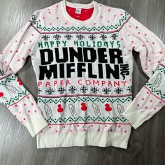 Mens Ugly Christmas Sweater The Office Size Small New Without Tag The Office Ugly Christmas Sweater, Mens Christmas White Sweater, Nerdy Christmas Sweater, Emo Christmas Sweater, Inappropriate Christmas Sweater, Mens Ugly Christmas Sweater, Sweaters Crewneck, Ugly Christmas, Christmas Sweater