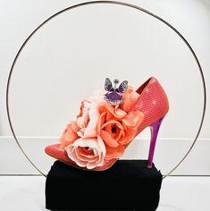 "High Heel Shoe Artificial Floral Arrangement  Approx 8-12\" height  * Stand not included *" Orange High Heels, White High Heel Shoes, Leopard High Heels, Tan High Heels, Red High Heel Shoes, Artificial Floral Arrangements, White High Heels, Red High Heels, Pink Hydrangea