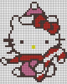 a cross stitch hello kitty pattern on a white background