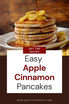 Got a craving for apple pie in the morning? Try my easy apple cinnamon pancakes! They have the same great taste as apple pie but without all the sugar. Fluffy, delicious, and the perfect sweet start to your day. Farm Cooking, Apple Cinnamon Pancakes, Buttermilk Pancake Mix, Cinnamon Pancakes, Yummy Fall Recipes, Hearty Comfort Food, Pancakes Ingredients, Seasonal Treats, Easiest Apples