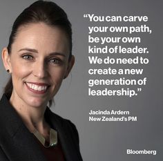 a woman smiling with a quote on her face that says, you can care your own, be your own kind of leader we need to create a new generation of leadership