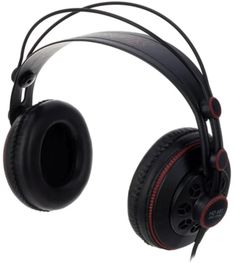 the headphones are black and red