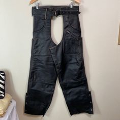 Pre Owned Harley Davidson Distressed Chaps Has Sign Of Wear But Still In Good Condition Please Check Photos Or Ask More Questions Thanks Leather Chaps, Harley Davidson Jeans, Mens Straight Jeans, Distressed Leather, Harley Davidson, Mens Jeans, Man Shop, Leather, How To Wear