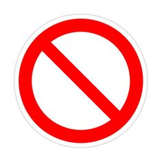 a red no entry sign on a white background