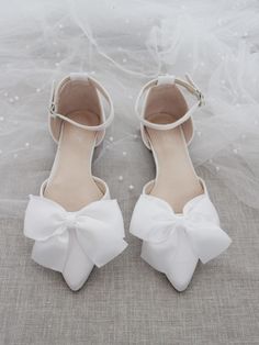 White Bow Wedding Shoes, White Flats Wedding, Flat Wedding Shoes For Bride, Bow Wedding Shoes, Shoes Bride, Black Blush, Bridal Flats