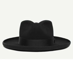 Pencil Curls, Goorin Bros, Wide Brim Fedora, Mens Cowboy, Felt Fedora, Men's Hats, Sock Gifts, Black Hat, Hat Band