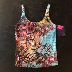 Marika Scoop Neck Colorful Floral/Poem Print Top L - Marika Nwt Colorful Floral Print & Poetry Text Print Athletic Top Size L. Poly Spandex Blend 22” Long 30” Bust. Throwing Fits, Vintage Tank Top, Buy List, Text Print, Future Mom, 2000s Fashion Outfits, Athletic Top, Floral Tank Top, Mom Outfits