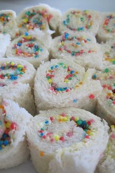 there are many rolls with sprinkles on them