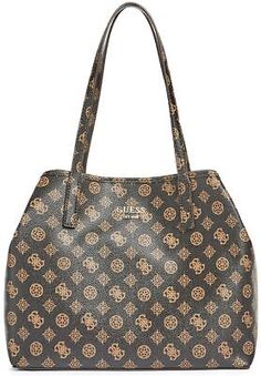 Top Seller for Guess Vicky Womens All Over Logo Tote Handbag In Brown, Women's Bags Casual Brown Bag With Logo, Zippered Pouch, Tote Handbag, Top Seller, Women's Bags, Easy Wear, Zipper Pouch, Tote Handbags, Top Handle