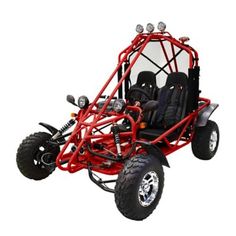 a red four passenger go - kart with two seats on the front and back wheels