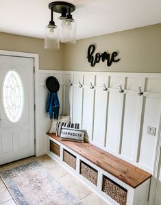 the entryway is clean and ready for guests to use it as a storage space