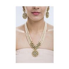 Gold Rodium Polish White and Off White color Necklace in Metal Alloy studded with Kundan, Pearl Color Necklace, Metal Necklace, White Necklace, Off White Color, Metal Necklaces, White Color, Off White, Gold, White