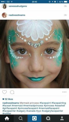 Love this mermaid Princess Face Painting, Obličejové Masky, Hair Rainbow, Dengeki Daisy, Face Painting Easy