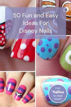 Create a Fairytale Look With 50 Fun and Easy Ideas For Disney Nails Simple Disney Nails Gel, Disney Villain Nails, Diy Disney Nails, Easy Disney Nails, Disney Gel Nails, All The Disney Princesses