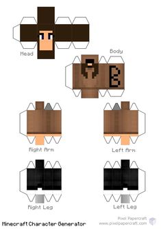 an image of paper crafting instructions to make a minecraft character from the video game