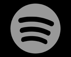 the logo for spot music, which is black and grey with a gray circle in the middle