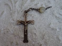 Religious antique silvered French Christian crucifix pendant cross pectoral cross rosary necklace cross Holy Christ. Measures: 0,65 x 1,21 inches ( 1,66 x 3,08 cm ) I bought the cross on a brocante ( fleamarket ) in France. I deliver all over the world. Registered shipping is possible. If you haven't Paypal, you can pay by bank transfer. I have a lot of this crosses. If you have a question feel free to ask. Please take also a look at my other items for sale. Antique Cross Rosary As Gift, Vintage Silver Cross Rosary, Antique Silver Rosary For Gift, Antique Crucifix Rosary As Gift, Antique Silver Cross Rosary, Vintage Rosary With Cross Pendant Gift, Antique Handmade Crucifix Jewelry, Vintage Metal Crucifix Necklace, Cross Rosary